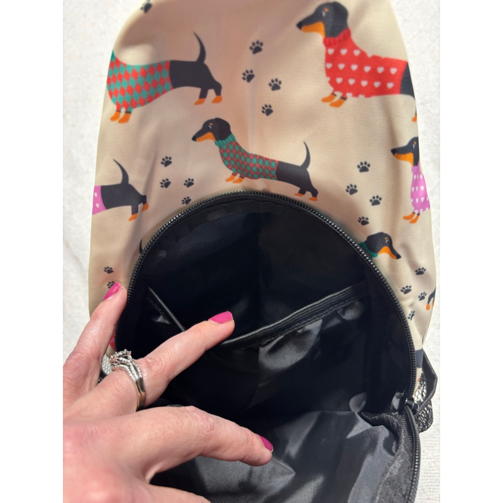 Cream Dachshund Print Sling Bag - Women - Picture 8 of 9